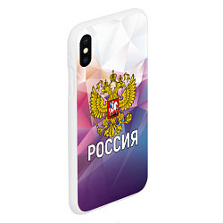 Чехол iPhone XS Max матовый РОССИЯ, цвет: 3D-белый — фото 2