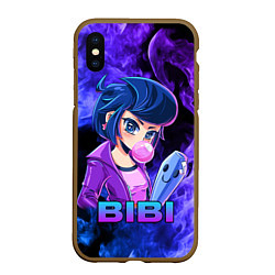 Чехол iPhone XS Max матовый BRAWL STARS BIBI, цвет: 3D-коричневый