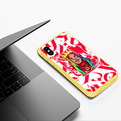 Чехол iPhone XS Max матовый 6ix9ine Tekashi, цвет: 3D-желтый — фото 2