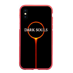 Чехол iPhone XS Max матовый Dark Souls, цвет: 3D-красный