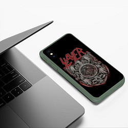 Чехол iPhone XS Max матовый Slayer, цвет: 3D-темно-зеленый — фото 2