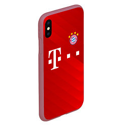 Чехол iPhone XS Max матовый FC Bayern Munchen, цвет: 3D-малиновый — фото 2