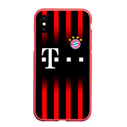 Чехол iPhone XS Max матовый FC Bayern Munchen, цвет: 3D-красный