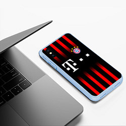 Чехол iPhone XS Max матовый FC Bayern Munchen, цвет: 3D-голубой — фото 2