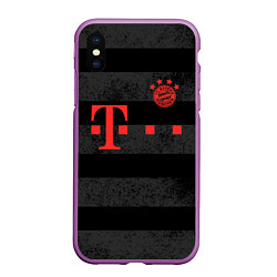Чехол iPhone XS Max матовый FC Bayern Munchen, цвет: 3D-фиолетовый