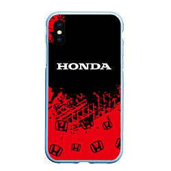 Чехол iPhone XS Max матовый HONDA ХОНДА, цвет: 3D-голубой