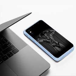 Чехол iPhone XS Max матовый Dungeon Master Grey, цвет: 3D-голубой — фото 2