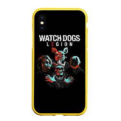 Чехол iPhone XS Max матовый Watch Dogs Legion, цвет: 3D-желтый