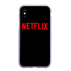 Чехол iPhone XS Max матовый NETFLIX, цвет: 3D-светло-сиреневый