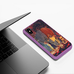 Чехол iPhone XS Max матовый Шото Тодороки, цвет: 3D-фиолетовый — фото 2