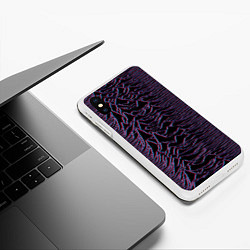 Чехол iPhone XS Max матовый Joy Division Glitch, цвет: 3D-белый — фото 2