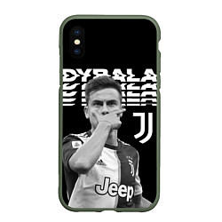 Чехол iPhone XS Max матовый Paulo Dybala, цвет: 3D-темно-зеленый