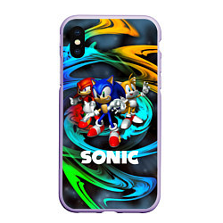 Чехол iPhone XS Max матовый SONIC TRIO, цвет: 3D-светло-сиреневый