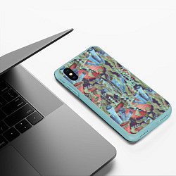 Чехол iPhone XS Max матовый Водоросли на морском дне, цвет: 3D-мятный — фото 2