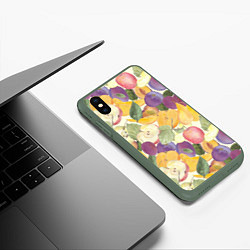 Чехол iPhone XS Max матовый Фрукты Фруктовый сад, цвет: 3D-темно-зеленый — фото 2