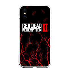 Чехол iPhone XS Max матовый RED DEAD REDEMPTION 2, цвет: 3D-белый