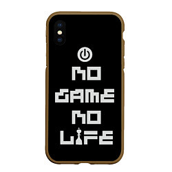 Чехол iPhone XS Max матовый NO GAME NO LIFE, цвет: 3D-коричневый