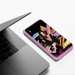 Чехол iPhone XS Max матовый Supergirl, цвет: 3D-сиреневый — фото 2