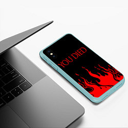 Чехол iPhone XS Max матовый YOU DIED, цвет: 3D-мятный — фото 2