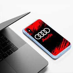 Чехол iPhone XS Max матовый AUDI АУДИ, цвет: 3D-голубой — фото 2