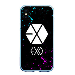 Чехол iPhone XS Max матовый EXO BAND, цвет: 3D-голубой