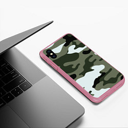 Чехол iPhone XS Max матовый Camouflage 2, цвет: 3D-малиновый — фото 2