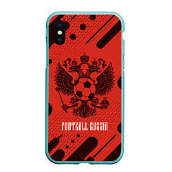 Чехол iPhone XS Max матовый FOOTBALL RUSSIA Футбол, цвет: 3D-мятный