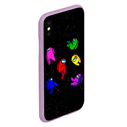 Чехол iPhone XS Max матовый Among Us, цвет: 3D-сиреневый — фото 2