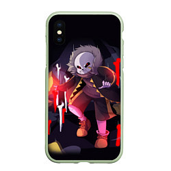 Чехол iPhone XS Max матовый UNDERTALE, цвет: 3D-салатовый