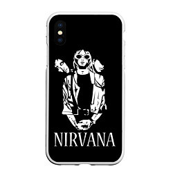 Чехол iPhone XS Max матовый NIRVANA, цвет: 3D-белый