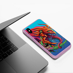 Чехол iPhone XS Max матовый HyperBeast, цвет: 3D-сиреневый — фото 2