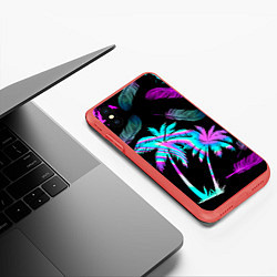 Чехол iPhone XS Max матовый Неоновое лето, цвет: 3D-красный — фото 2