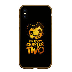 Чехол iPhone XS Max матовый Bendy And The Ink Machine, цвет: 3D-коричневый