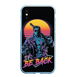 Чехол iPhone XS Max матовый I WILL BE BACK TERMINATOR, цвет: 3D-голубой