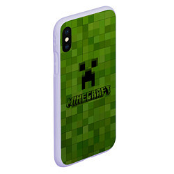 Чехол iPhone XS Max матовый Minecraft, цвет: 3D-светло-сиреневый — фото 2