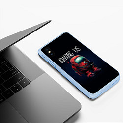 Чехол iPhone XS Max матовый AMONG US, цвет: 3D-голубой — фото 2