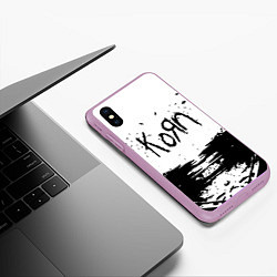 Чехол iPhone XS Max матовый Korn, цвет: 3D-сиреневый — фото 2