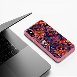 Чехол iPhone XS Max матовый Ornament-$, цвет: 3D-малиновый — фото 2