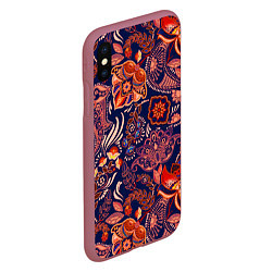 Чехол iPhone XS Max матовый Ornament-$, цвет: 3D-малиновый — фото 2