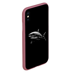 Чехол iPhone XS Max матовый Акула, цвет: 3D-малиновый — фото 2