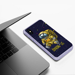 Чехол iPhone XS Max матовый Among Us Space, цвет: 3D-светло-сиреневый — фото 2