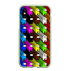 Чехол iPhone XS Max матовый AMONG US, цвет: 3D-салатовый