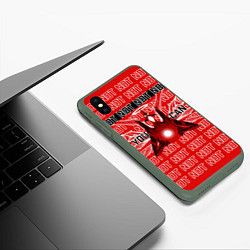 Чехол iPhone XS Max матовый Evangelion Eva 01 You can not, цвет: 3D-темно-зеленый — фото 2