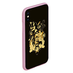 Чехол iPhone XS Max матовый Bendy And The Ink Machine, цвет: 3D-розовый — фото 2