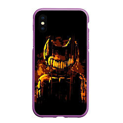 Чехол iPhone XS Max матовый Bendy And The Ink Machine, цвет: 3D-фиолетовый