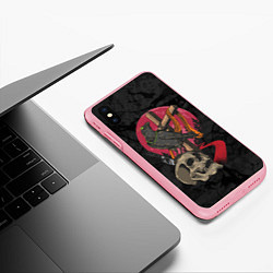 Чехол iPhone XS Max матовый Ворона и череп, цвет: 3D-баблгам — фото 2