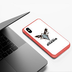 Чехол iPhone XS Max матовый Орел, цвет: 3D-красный — фото 2