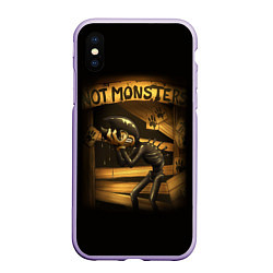 Чехол iPhone XS Max матовый Bendy And The Ink Machine, цвет: 3D-светло-сиреневый