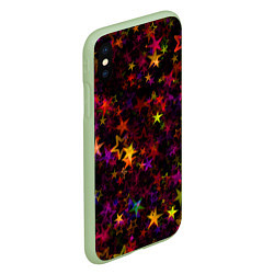 Чехол iPhone XS Max матовый Stars, цвет: 3D-салатовый — фото 2