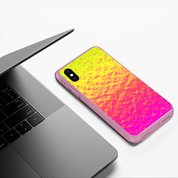 Чехол iPhone XS Max матовый Яркий закат, цвет: 3D-розовый — фото 2